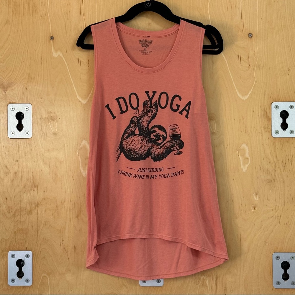 RAINFOREST Coral Graphic Sloth Tank Top